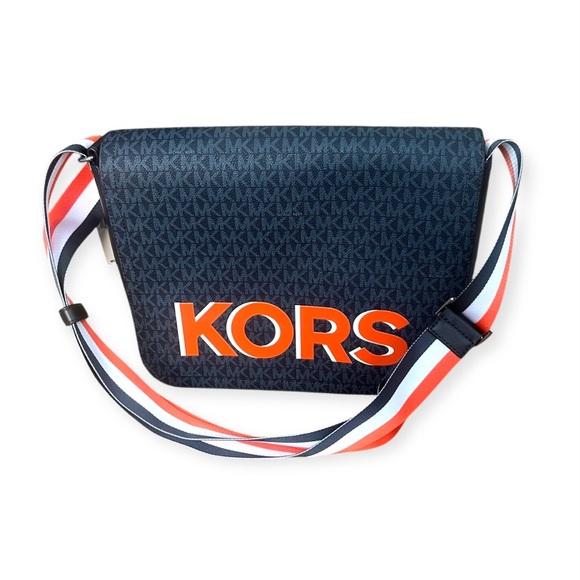 Michael Kors Blue and Orange Cooper Flap Men's Messenger BagCrossbody